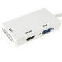 Csökkentés / adapter 3in1 Mini DisplayPort (Thunderbolt) HDMI / VGA / DVI mert MacBook - fehér