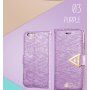 Nyitható tok gyémánt csillogással és mágnesess szíjjal iPhone 6S / 6 készülékhez - fehér