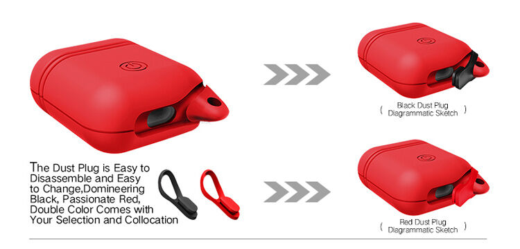 Víz- és porálló szilikon védőtok AirPods 1 / 2 - fekete