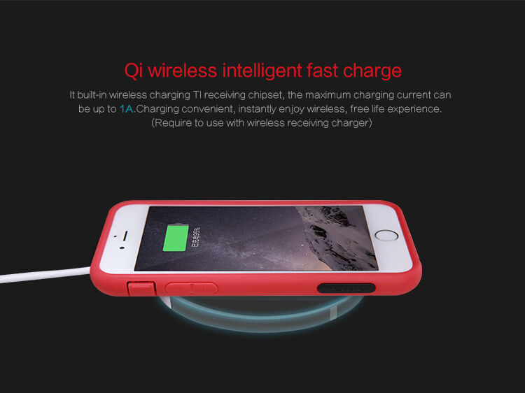 NILLKIN 2az1-ben szuper ellenálló tok Qií vezetéknélküli töltéshez Apple iPhone 6 / 6S - fekete