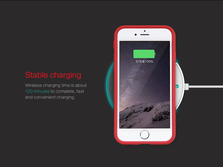 NILLKIN 2az1-ben szuper ellenálló tok Qií vezetéknélküli töltéshez Apple iPhone 6 / 6S - fekete