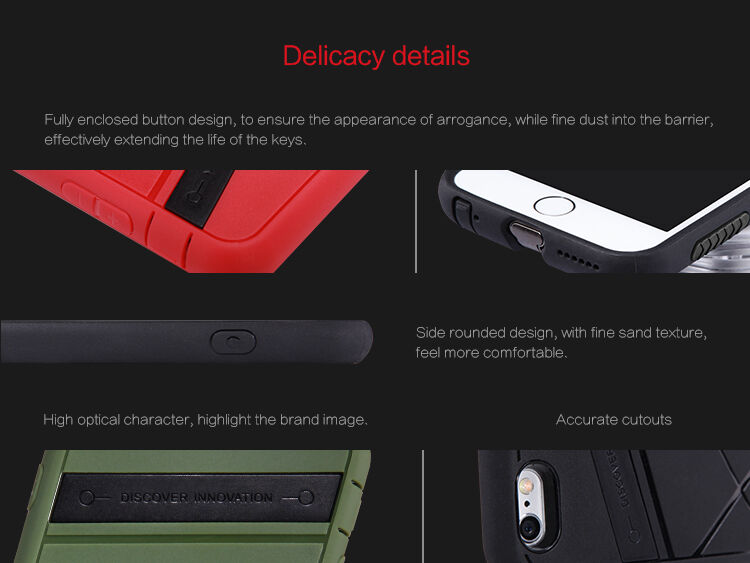 NILLKIN 2az1-ben szuper ellenálló tok Qií vezetéknélküli töltéshez Apple iPhone 6 / 6S - fekete