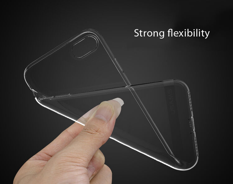 USAMS vékony tok kupakkal lightning konnektor - Apple iPhone SE (2020/2022) / 8 / 7 - átlátszó