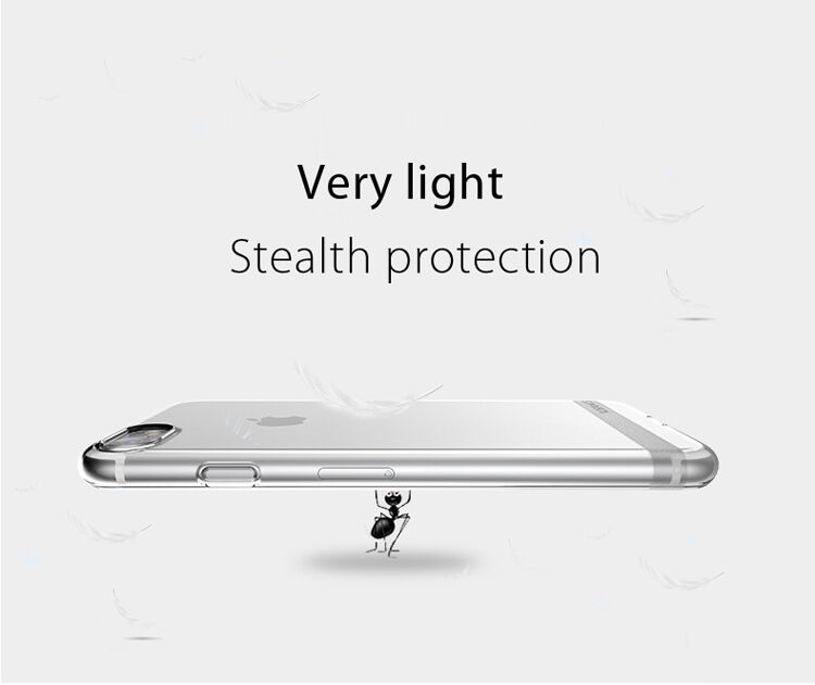 USAMS vékony tok kupakkal lightning konnektor - Apple iPhone SE (2020/2022) / 8 / 7 - átlátszó