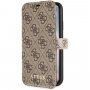Guess flip cover műbőr borító logóval - iPhone X / XS - barna