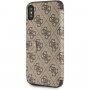 Guess flip cover műbőr borító logóval - iPhone X / XS - barna