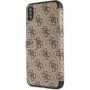 Guess flip cover műbőr borító logóval - iPhone XS Max - barna