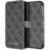 Guess flip cover műbőr borító logóval - iPhone XR - szürke