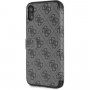 Guess flip cover műbőr borító logóval - iPhone XR - szürke
