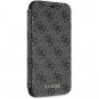 Guess flip cover műbőr borító logóval - iPhone XR - szürke