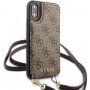 Guess 4G borító vállpánttal iPhone X / XS - barna