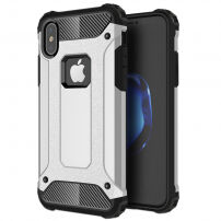 Szuper ellenálló "Armor" tok iPhone XS / iPhone X készülékre - ezüst