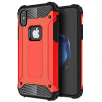 Szuper ellenálló "Armor" tok iPhone XS / iPhone X készülékre - piros