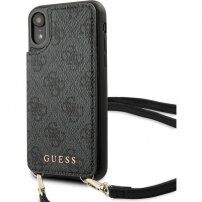 Guess 4G flip cover borító vállpánttal - iPhone XR - szürke