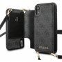Guess 4G flip cover borító vállpánttal - iPhone XR - szürke