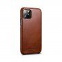 Icarer bőr flip cover borító - iPhone 11 Pro - kakaóbarna