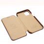 Icarer bőr flip cover borító - iPhone 11 Pro - kakaóbarna