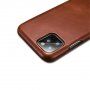 Icarer bőr flip cover borító - iPhone 11 Pro Max - kakaóbarna
