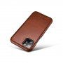 Icarer bőr flip cover borító - iPhone 11 Pro Max - kakaóbarna