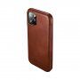 Icarer bőr flip cover borító - iPhone 11 Pro Max - kakaóbarna