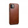 Icarer bőr flip cover borító - iPhone 11 - kakaóbarna