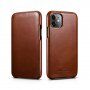 Icarer bőr flip cover borító - iPhone 11 - kakaóbarna