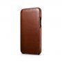 Icarer bőr flip cover borító - iPhone 11 - kakaóbarna