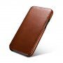 Icarer bőr flip cover borító - iPhone 11 - kakaóbarna