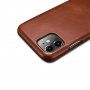 Icarer bőr flip cover borító - iPhone 11 - kakaóbarna
