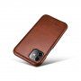 Icarer bőr flip cover borító - iPhone 11 - kakaóbarna
