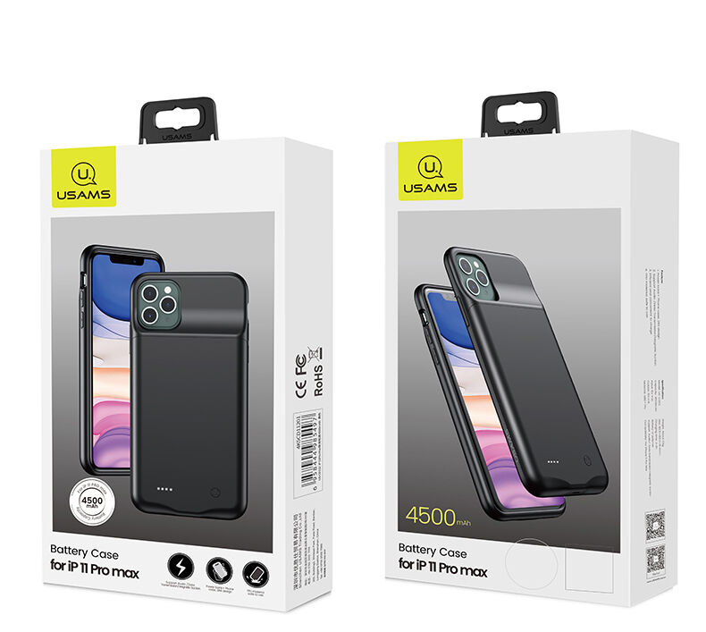 Usams tok 4500mAh akkumulátorral - iPhone 11 - fekete