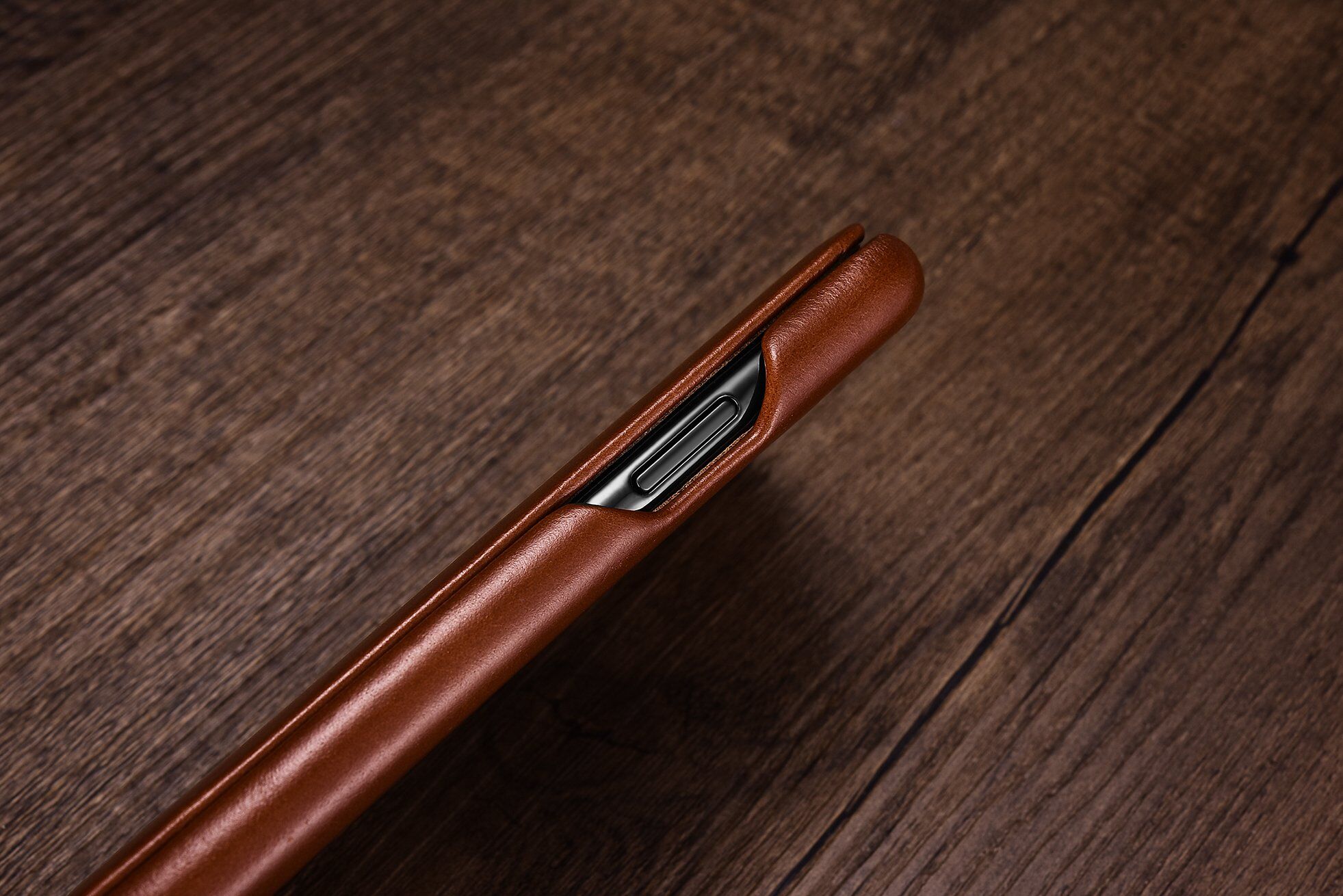 Icarer bőr flip cover borító - iPhone 11 - kakaóbarna