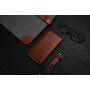 Icarer bőr flip cover borító - iPhone 11 Pro Max - kakaóbarna