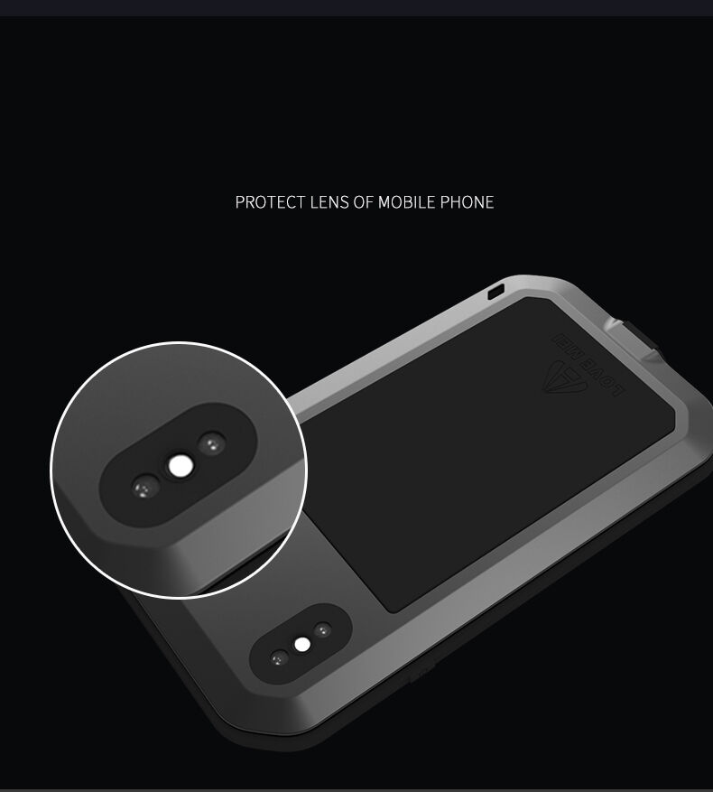 Love Mei szuper tartós ütés- / víz- / por- álló borító - iPhone XS Max - fekete