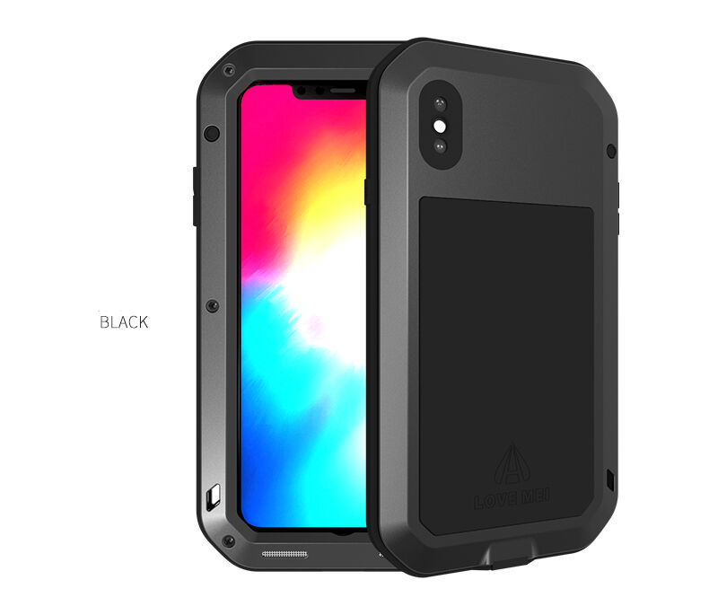 Love Mei szuper tartós ütés- / víz- / por- álló borító - iPhone XS Max - fekete Love Mei szuper tartós ütés- / víz- / por- álló borító - iPhone XS Max - fekete