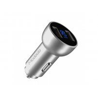 MCDODO autótöltő két porttal (5V / 3.4A) és LED kijelzővel Apple iPhone / iPad / iPod - ezüst