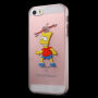 Átlátszó fedél iPhone 5 / 5S / SE (2016) készülékre - megrémült Bart Simpson