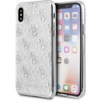 Guess 4G Solid Glitter csillogó tok - iPhone X / XS - ezüst