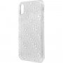 Guess 4G Solid Glitter csillogó tok - iPhone X / XS - ezüst