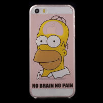 Átlátszó fedél iPhone 5 / 5S / SE (2016) készülékre - Homer Simpson - No Brain No Pain