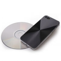 Műanyag fedél CD felülettel iPhone 5 / 5S / SE (2016) készülékre - fekete