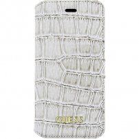 Guess Shiny Croco Book flip cover borító - iPhone 6 / 6S - bézs
