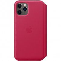 Apple Folio eredeti bőr borító -- iPhone 11 Pro - málnaszínű