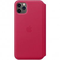 Eredeti Apple Folio bőr borító -- iPhone 11 Pro Max - málnaszínű