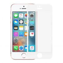 Edzett 3D teljes kerületű üveg iPhone SE (2016) / 5S / 5 készülékhez - 0,3 mm - fehér