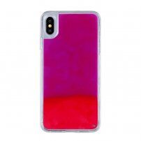 Sötétben világító mozgó tok - iPhone XS Max - bíbor-piros