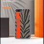 Ipaky stílusos tok textil felülettel - iPhone 6 Plus / 7 Plus / 8 Plus - szürke-narancssárga