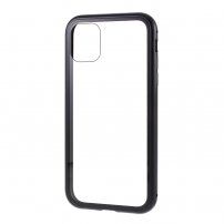 Teljes borító edzett üvegből és fém kerettel - iPhone 11 - fekete