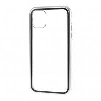 Teljes borító edzett üvegből és fém kerettel - iPhone 11 Pro - ezüst