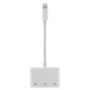 Redukció lightning konektor két jack konektorral és lightning 3,5 mm konektorral iPhone - fehér